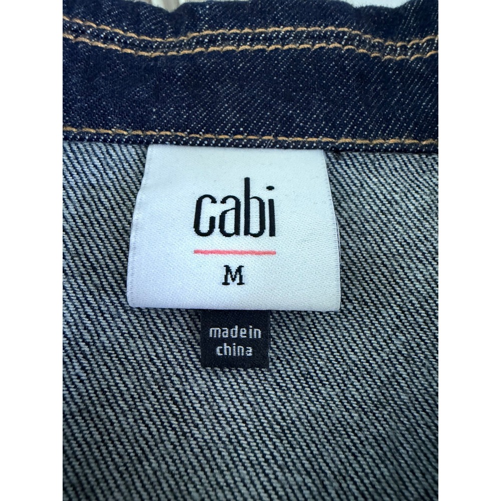 CAbi Chore Jacket Style 3910 Dark Wash Denim Belted Utility Jacket M - Picture 5 of 15